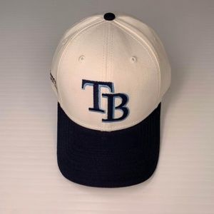 Tampa Bay Rays Cap Mens Adjustable Back White Navy Hat Suncoast Credit Union